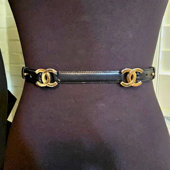 CHANEL Accessories - CHANEL Calf Leather Double CC Belt